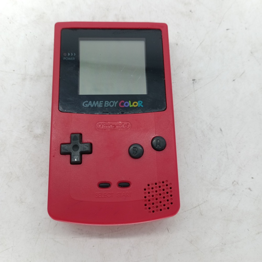 Nintendo Game Boy Color Berry Pink Red Console CGB-001 No Battery Cover WORKS hf